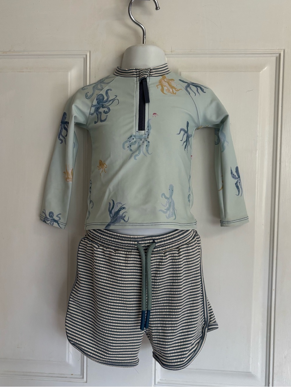12/24M Pehr Life Aquatic UPF50+ Sun Protection Swim Rash Guard & Short set EUC